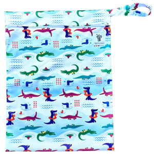 NEW ONE OF A KIND DESIGN Waterproof Zip Wet Bag (Large) - Crocodiles - 40x30cm