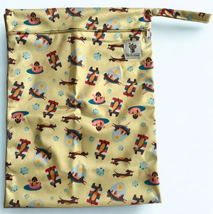 Waterproof Zip Wet Bag (Large) - Puppies - 40x30cm (New Design)