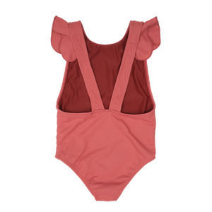Rusty Ruffles Swimsuit- Ribbed // Rust