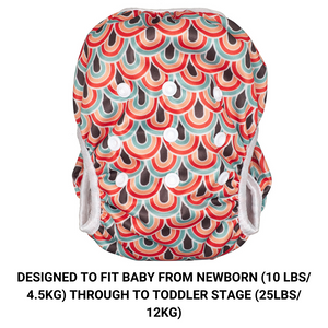 Reusable Swim Nappy & Waterproof Wet Bag- Boho Rainbow