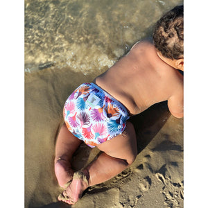 Reusable Swim Nappy- Carnival Feather LARGE