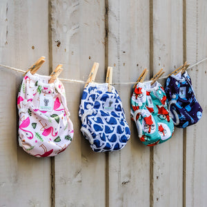 Reusable Swim Nappy- Purple Whale Standard