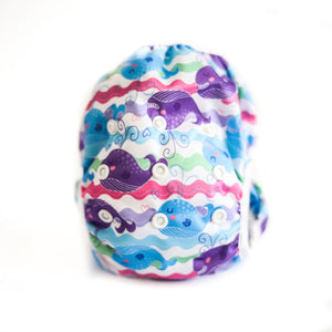 Reusable Swim Nappy Bundle- Set of 2 - Flamingo & Purple Whale