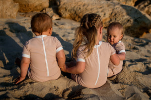 Blush Pink All-In- One- Ribbed Swimsuit // Nude