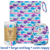 Baby & Toddler Swim Bundle with Towel - Purple Whale