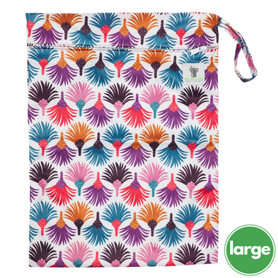 Waterproof Zip Wet Bag (Large) - Carnival Feather - 40x30cm