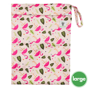 Waterproof Zip Wet Bag (Large) - Pink Flamingo- 40x30cm