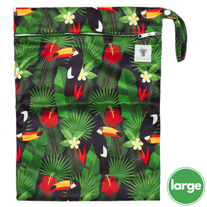 Waterproof Zip Wet Bag (Large) - Toucan Jungle - 40x30cm