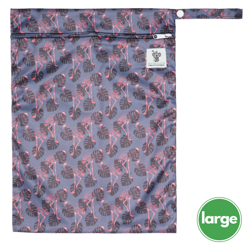 Waterproof Zip Wet Bag (Large) - Faded Flamingo - 40x30cm