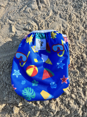 Reusable Swim Nappy- Beach LARGE (New Design)