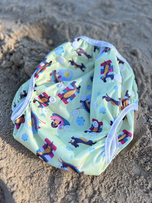 Reusable Swim Nappy- Puppies LARGE (New Design)