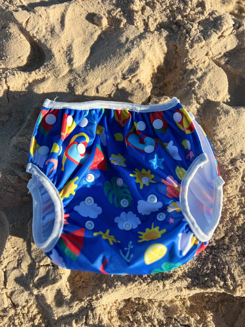 Reusable Swim Nappy- Beach STANDARD (New Design)