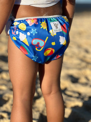 Reusable Swim Nappy- Beach LARGE (New Design)