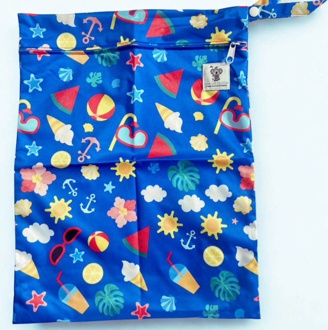 Waterproof Zip Wet Bag (Large) - Beach - 40x30cm (New Design)