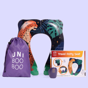 PRE ORDER NEW DESIGN UNI BOO BOO Kid's Portable Travel Potty Seat - Cheetah