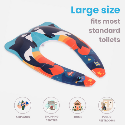 UNI BOO BOO Kid's Portable Travel Potty Seat - Orca Whale