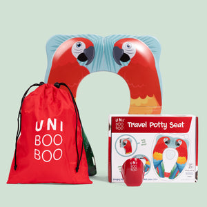 PRE ORDER NEW DESIGN UNI BOO BOO Kid's Portable Travel Potty Seat - Macaw