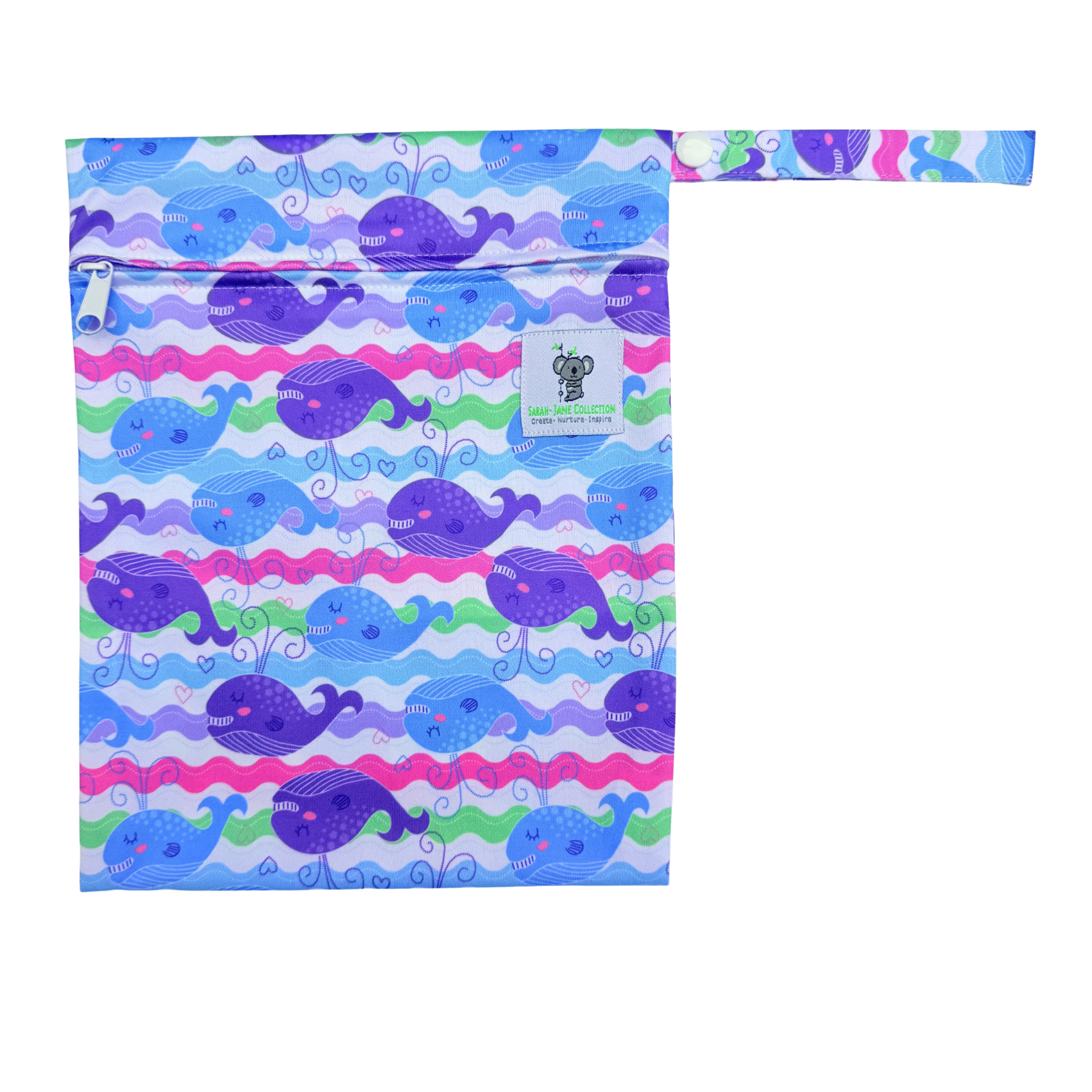 Waterproof Wet Bag - Purple Whale