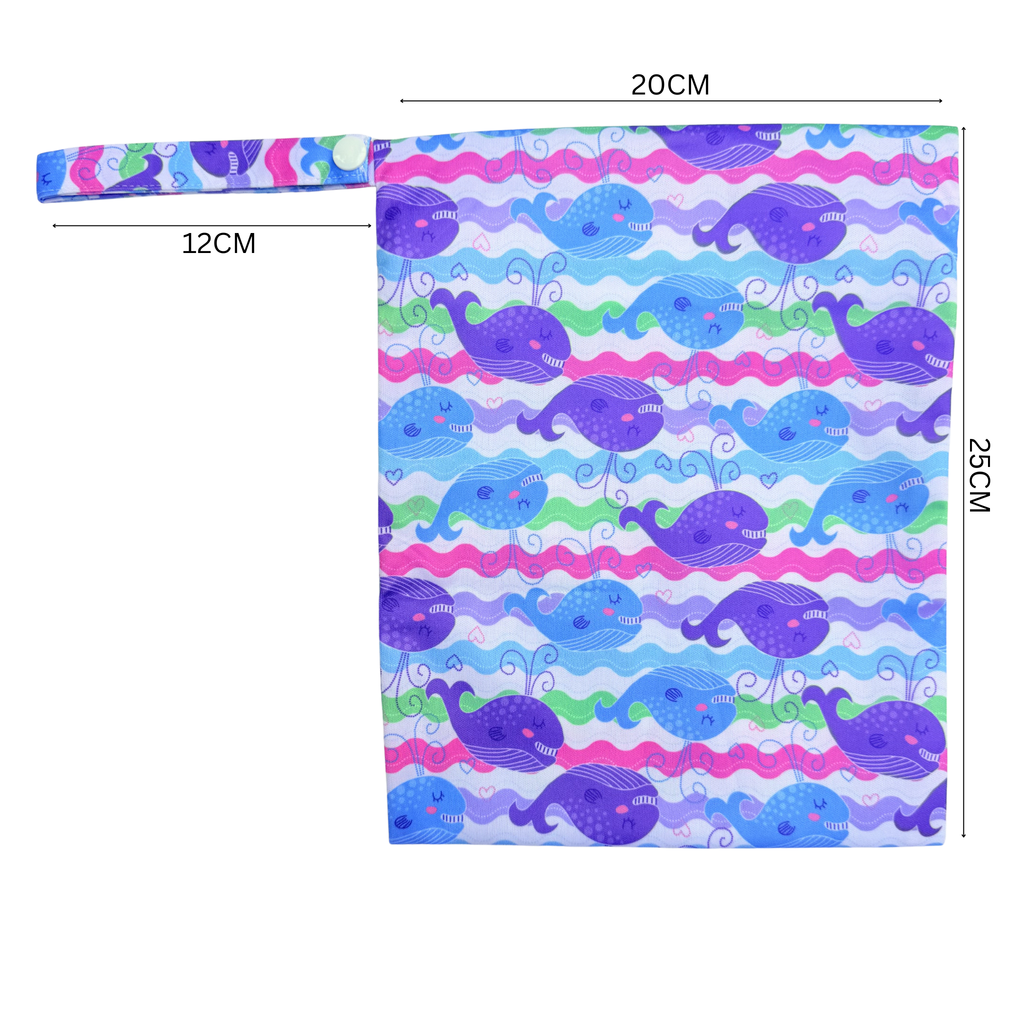 Waterproof Wet Bag - Purple Whale