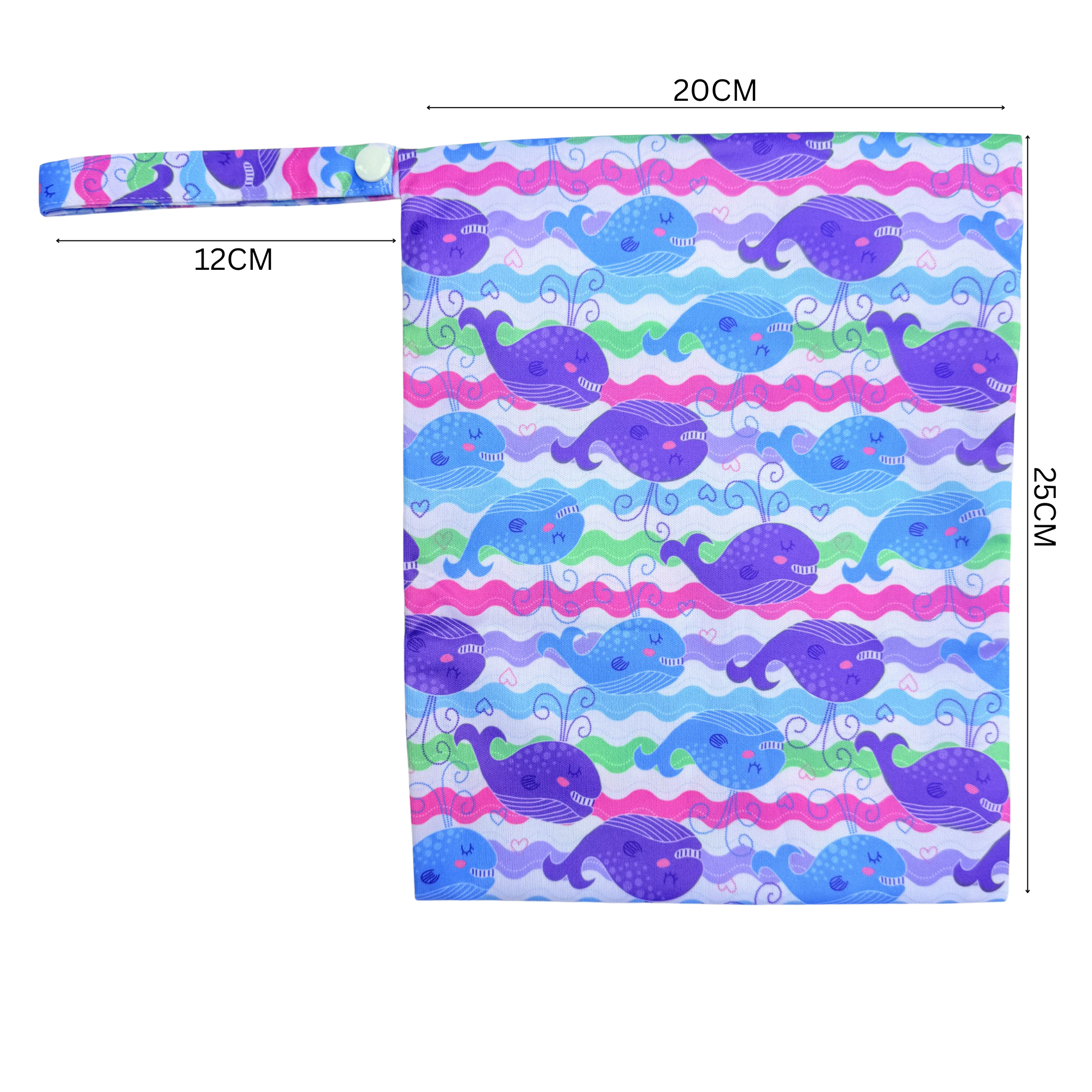 Waterproof Wet Bag - Purple Whale