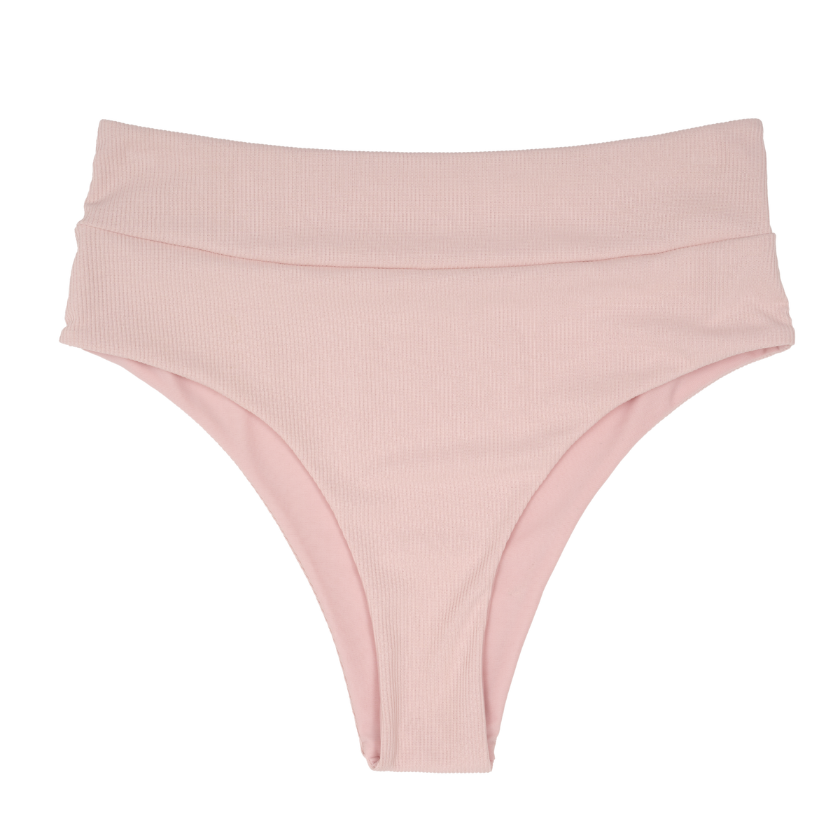 Ribbed Bikini Bottoms | High Waisted | Blush Pink
