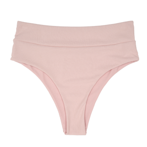 Ribbed Bikini Bottoms | High Waisted | Blush Pink