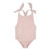 Blush Pink Bow Swimsuit - Ribbed // Nude