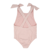 Blush Pink Bow Swimsuit - Ribbed // Nude