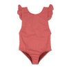 Rusty Ruffles Swimsuit- Ribbed // Rust