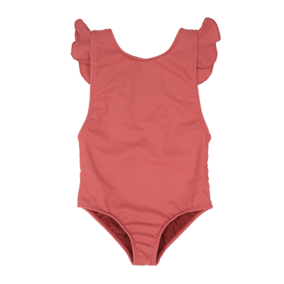 Rusty Ruffles Swimsuit- Ribbed // Rust