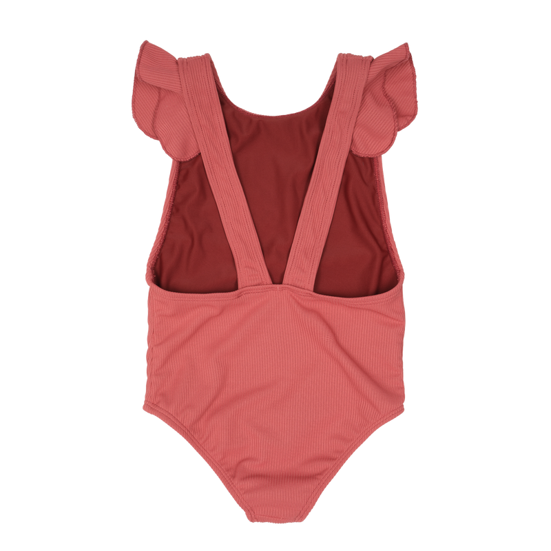 Rusty Ruffles Swimsuit- Ribbed // Rust