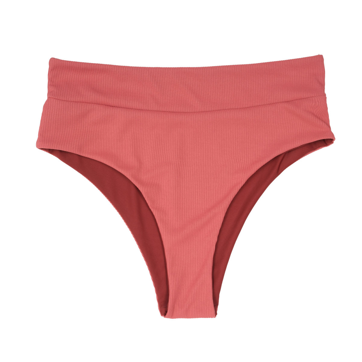 Ribbed Bikini Bottoms | High Waisted | Rust
