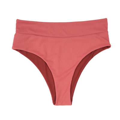 Ribbed Bikini Bottoms | High Waisted | Rust