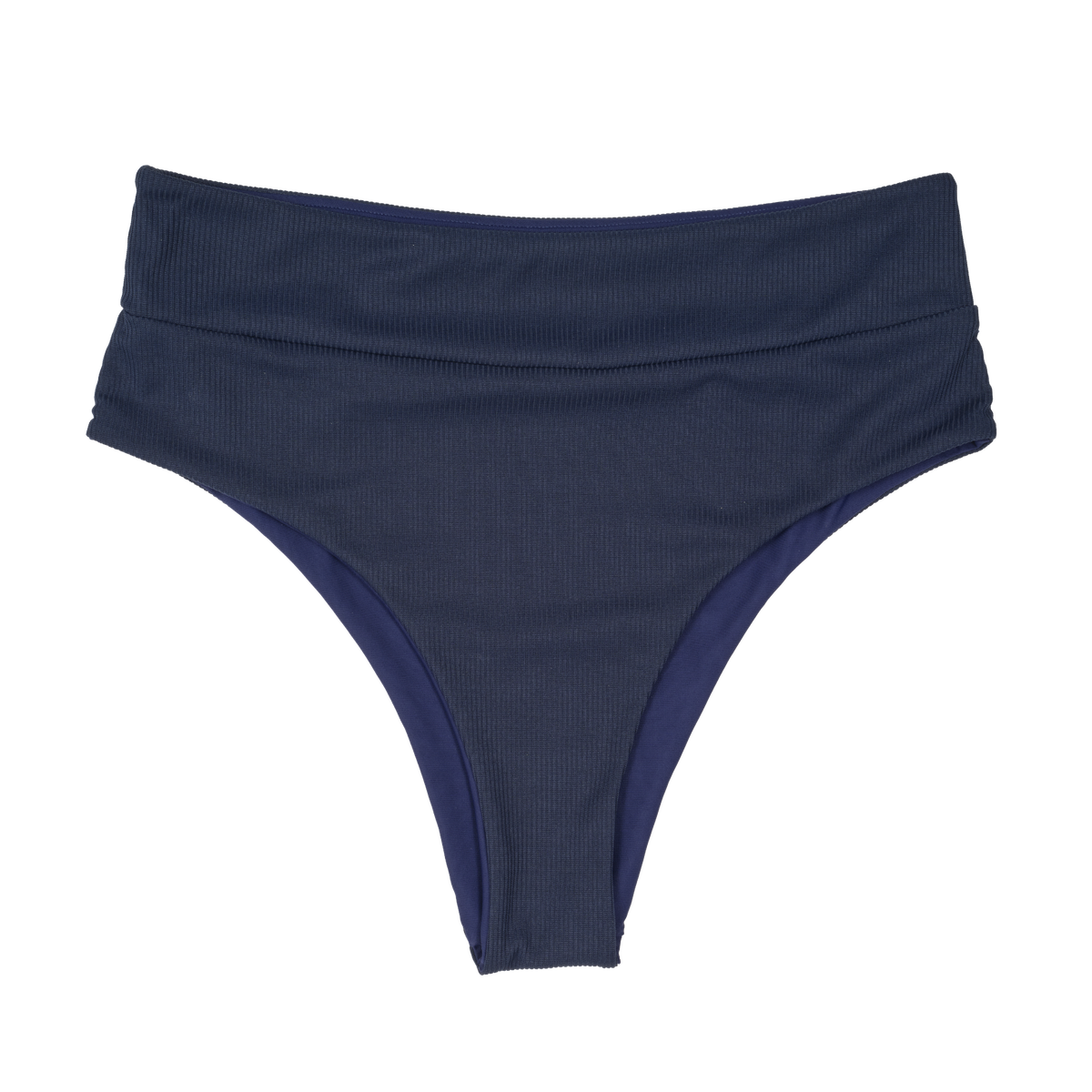 Ribbed Bikini Bottoms | High Waisted | Ocean Blue