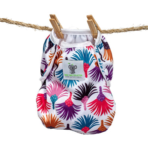 Reusable Swim Nappy & Waterproof Wet Bag- Carnival Feather