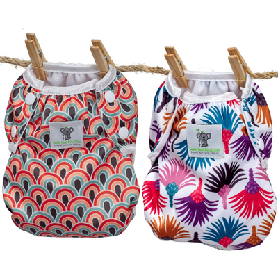 Reusable Swim Nappy Bundle- Set of 2 - Rainbow & Feather