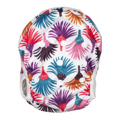 Reusable Swim Nappy & Waterproof Wet Bag- Carnival Feather