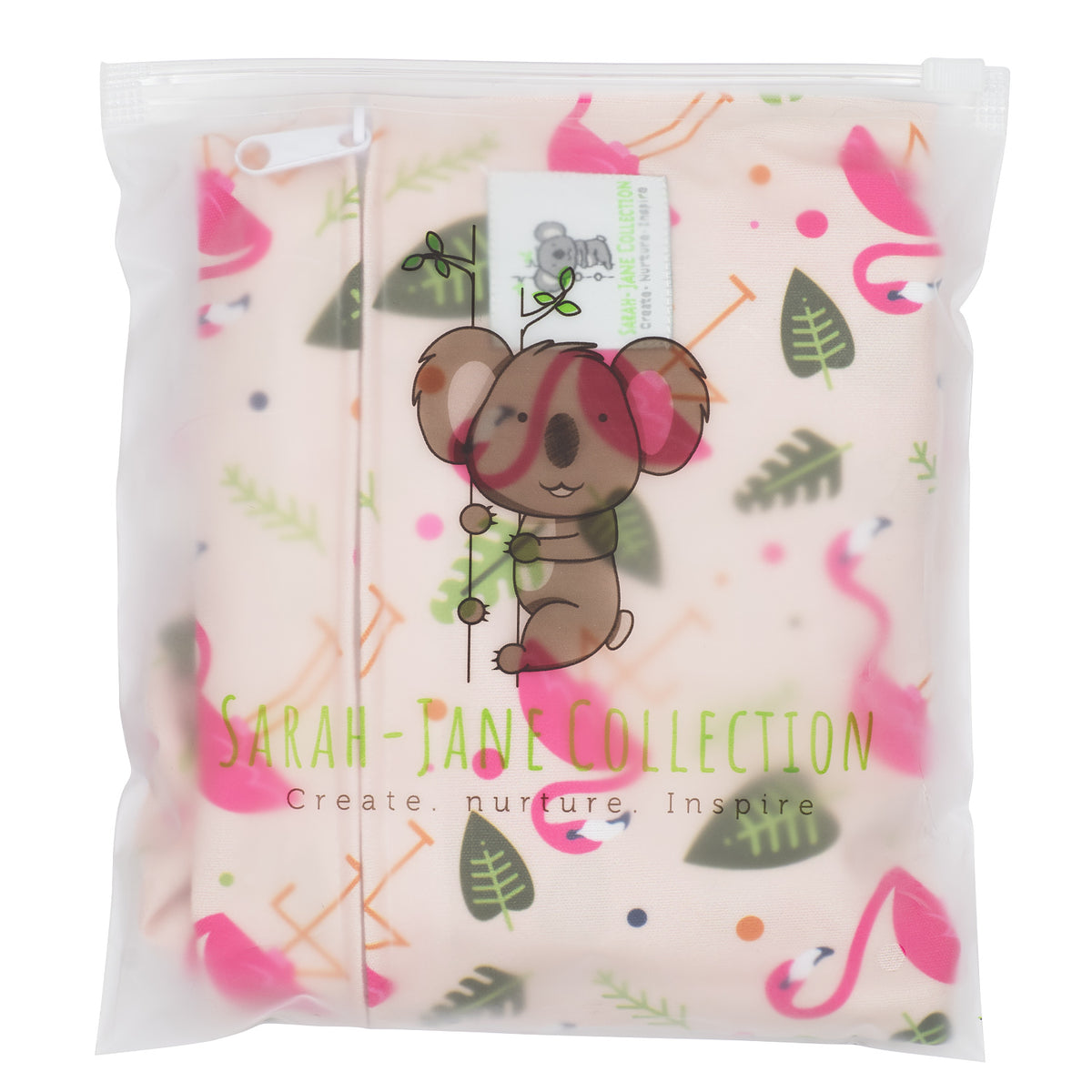 Reusable Swim Nappy & Waterproof Wet Bag- Pink Flamingo