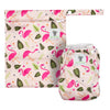 Reusable Swim Nappy & Waterproof Wet Bag- Pink Flamingo