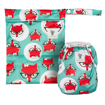 Reusable Swim Nappy & Waterproof Wet Bag - Fox