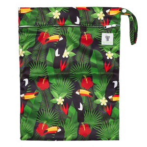 Waterproof Zip Wet Bag (Large) - Toucan Jungle - 40x30cm