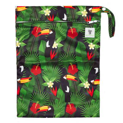 Waterproof Zip Wet Bag (Large) - Toucan Jungle - 40x30cm