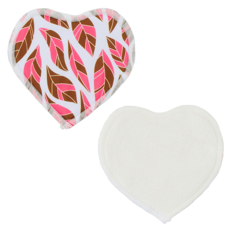 Nursing Pads & Wet Bag- Set of 6- Heart- Feather