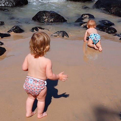 Reusable Swim Nappy Bundle- Set of 2 - Rainbow & Feather