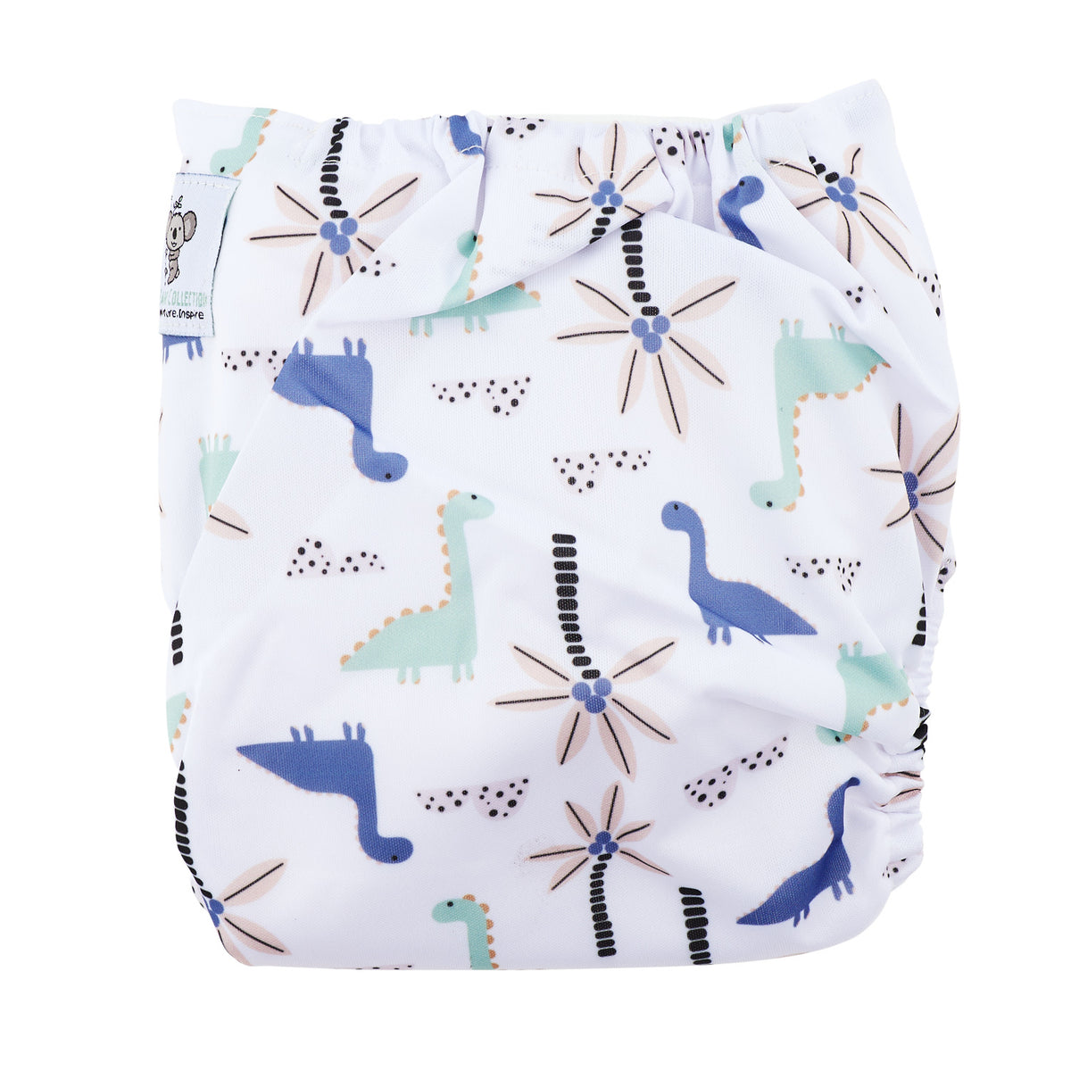Modern Cloth Nappy (Pocket-OSFM)- 0-3 yrs- Dino + Inserts