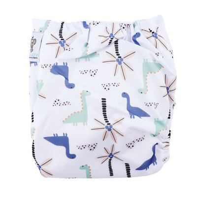 Modern Cloth Nappy (Pocket-OSFM)- 0-3 yrs- Dino + Inserts