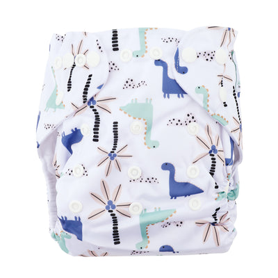 Modern Cloth Nappy (Pocket-OSFM)- 0-3 yrs- Dino + Inserts