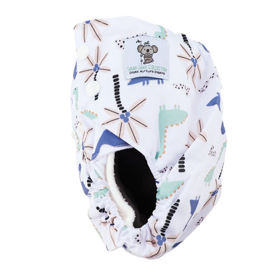 Modern Cloth Nappy (Pocket-OSFM)- 0-3 yrs- Dino + Inserts