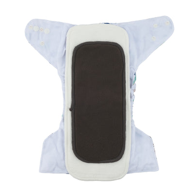 Modern Cloth Nappy (Pocket-OSFM)- 0-3 yrs- Slate Grey + Inserts