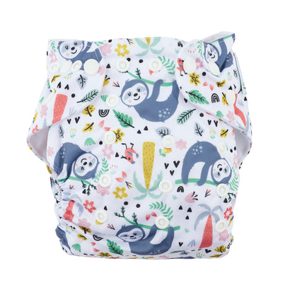 Modern Cloth Nappy (Pocket-OSFM)- 0-3 yrs- Sloth + Inserts